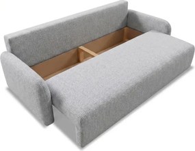 Sofa DUO Rozkładana Dwuosobowa Szara Szenil Japandi