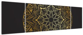 Obraz złotej abstrakcji (170x50 cm)