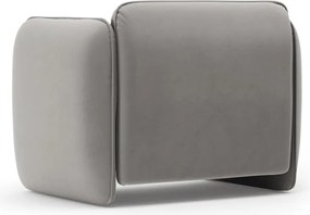 Ciemnoszary aksamitny fotel Georgia – Micadoni