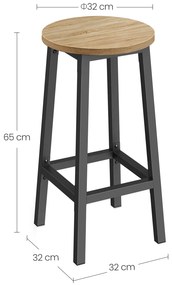 Hoker z podnóżkiem dąb sonoma + czarny L5-G60