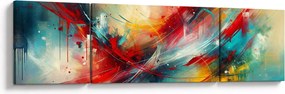 Obraz – Abstrakcja z czerwienią (170x50 cm)