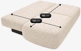 Sofa AVERIO Rozkładana Dwuosobowa Kremowa Boucle Japandi