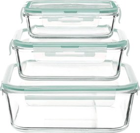 Zestaw szklanych pojemników na żywność 330 ml, 800 ml, 2220 ml, CLIP
