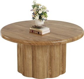 Okrągły stolik kawowy 80 cm do salonu, stolik koktajlowy Farmhouse Circle Center