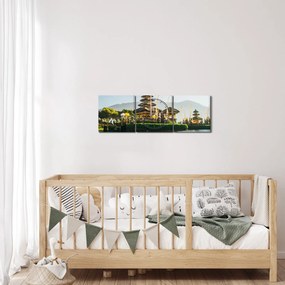 Obraz góry Batur (z zegarem) (90x30 cm)