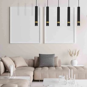 Lampa wisząca JOKER BLACK/GOLD 5xGU10 5 kloszy czarny, złoty