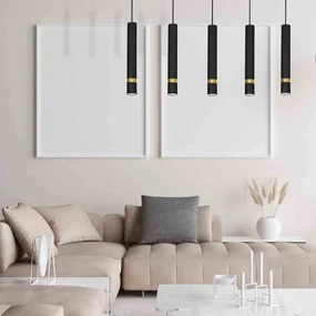 Lampa wisząca JOKER BLACK/GOLD 5xGU10 5 kloszy czarny, złoty