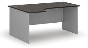 Biurko narożne PRIMO GRAY, 1600 x 1200 mm, lewe, szary/wenge