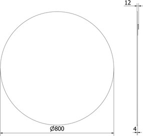 Mexen Alto lustro łazienkowe okragłe 80 cm - 9853-080-080-000-00