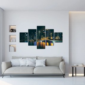 Obraz Singapuru nocą (125x70 cm)