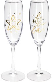 Zestaw 2 kieliszków do szampana Golden Xmas 190 ml