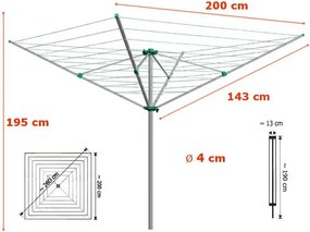 Zielona Obrotowa Suszarka Ogrodowa G9-Z24