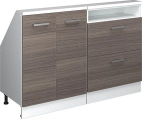 Zestaw szafek na dach skośny szlachetny szary/biały 120x46x81.6 rion