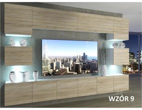 Meblościanka zestaw mebli biały połysk szafka rtv pod telewizor