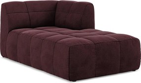 Szezlong prawostronny - z tkaniny welwetowej - burgundowy - ALOHA