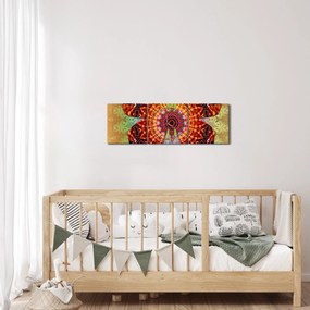Obraz - Etno motyl (z zegarem) (90x30 cm)