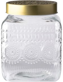 Altom Zestaw szklanych pojemników z złotym wieczkiem Daisy 1,8 l, 4 szt., 1,8 l