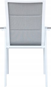 Krzesło ogrodowe aluminiowe białe 56x65x88 cm komfortowe wytrzymałe pianka