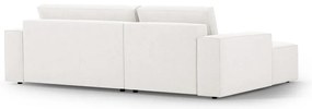 Biały rozkładany narożnik z materiału bouclé (lewostronny) Jodie – Micadoni Home
