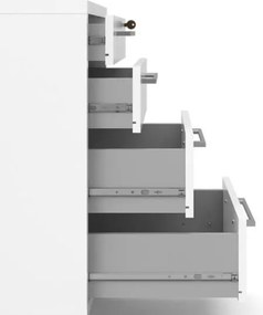 Kontenerek 4-szufladowy na kółkach Prima 4 biały