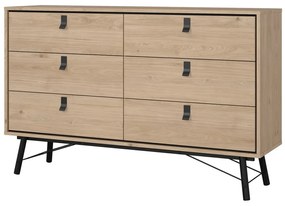 Niska komoda w dekorze dębu 153x95 cm Ry – Tvilum