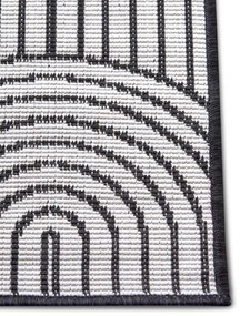 Dywan zewnętrzny dwustronny Pangli czarno-kremowy 200 cm x 290 cm