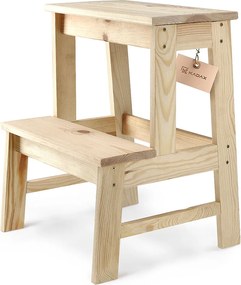 KADAX Taboret drewniany Falun drabinka 40 x 50 cm