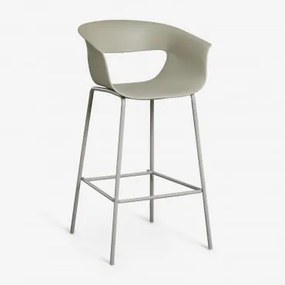 Zestaw 2 Wysokich Stołków Z Polipropylenu I Stali Alanys Salvia Zieleń & ↑75 Cm - Sklum