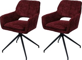 Krzesło do jadalni MCW-N74 (zestaw 2 sztuk),  bordo