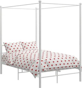 Białe metalowe łóżko z baldachimem 120x200 cm C1-K14