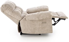 Fotel wypoczynkowy elektrycznie rozkładany beżowy AMORE