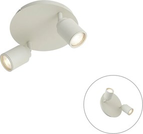 Nowoczesny reflektor wpuszczany beżowy 2-źródła światła IP44 - Ducha