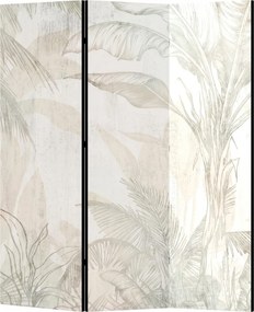Parawan pokojowy 3-częściowy 135x172 Dwustronny dekoracyjny boho elegancki Beżowy Tropikalny Szkicownik