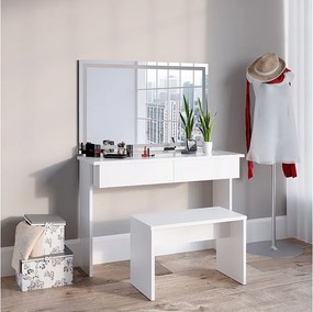 Stół do toalety biały 120x40x83 azur