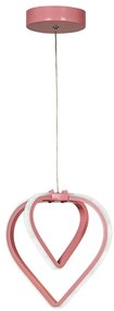 Różowa metalowa lampa wisząca LED ø 22 cm Sevinc – Squid Lighting