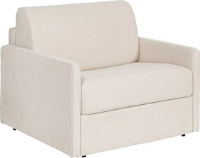 Fotel rozkładany typu express z beżową tapicerką - Materac 14 cm - CALIFE