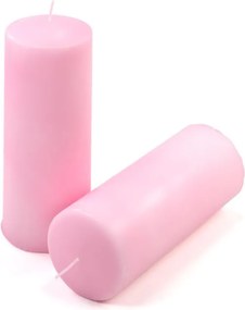 Zestaw świec słupkowych, 20 cm, Ø 7,5 cm, różowy, 4 szt