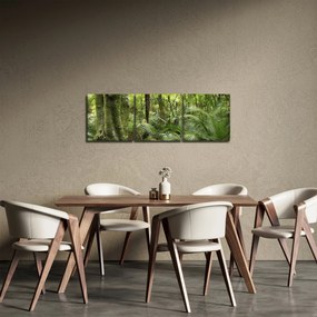 Obraz tropikalnego lasu deszczowego (z zegarem) (90x30 cm)