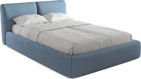 Łóżko 160 x 228 - z tkaniny szenilowej - jeans - HOKU