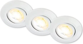 Briloner 7586036 - ZESTAW 3x LED oprawa wpuszczana do łazienki KLIRA LED/4,9W/230V IP23 biała