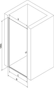 Mexen Pretoria drzwi prysznicowe uchylne 85 cm, transparent, chrom - 852-085-000-01-00