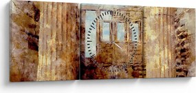 Obraz - Erechtejon, Ateny, Grecja (z zegarem) (90x30 cm)