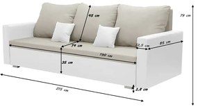 Kanapa sofa 3 os z funkcją spania EKO Czerwony/Czarny