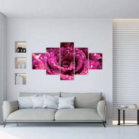 Obraz różowego kwiatu róży (125x70 cm)