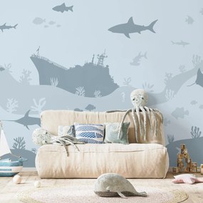 Fototapeta - Sea World, niebieski (196x136 cm)