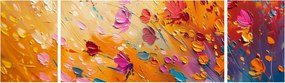 Obraz - Malowanie kolorowych kwiatów (170x50 cm)