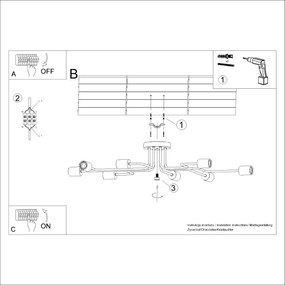 Biały metalowy żyrandol w stylu loftowym - D284-Avic