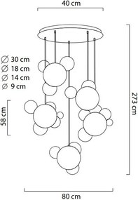 Lampa wisząca ze szklanymi kulami Capri Disc 5