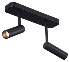 Zaokrąglony reflektor sufitowy czarny GU10 35mm 2-punktowy obrotowy i uchylny - Kate