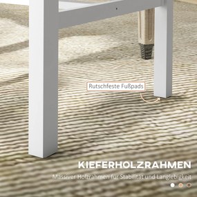 HOMCOM Zestaw 2 krzeseł kuchennych drewnianych sosnowych białych do jadalni 38x47x99 cm | Aosom PL